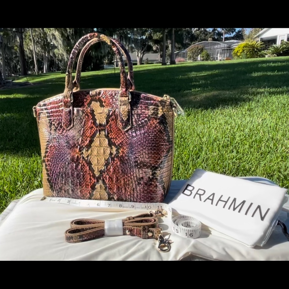 Brahmin 🍀HIDDEN GEM🍀 Duxbury Satchel Reptilian Melbourne Satchel ONE OF A KIND